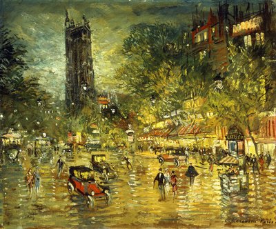 Parisisk gatescene av Konstantin Alekseevich Korovin