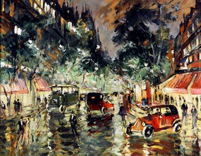Rainy Night in Paris av Korovin, Konstantin Alexeyevich (Constantin Korovin) (1861-1939) av Konstantin Alekseevich Korovin