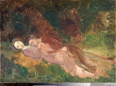 Lovers (Lovers) - Maleri av Konstantin (Konstantin) Andreevich Somov (1869-1939), olje på lerret av Konstantin Andreevic Somov