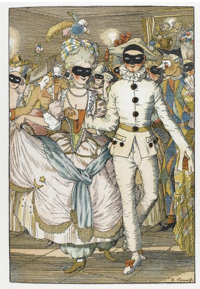 Illustrasjon til boken The Book of the Marquise av Konstantin Andreevic Somov