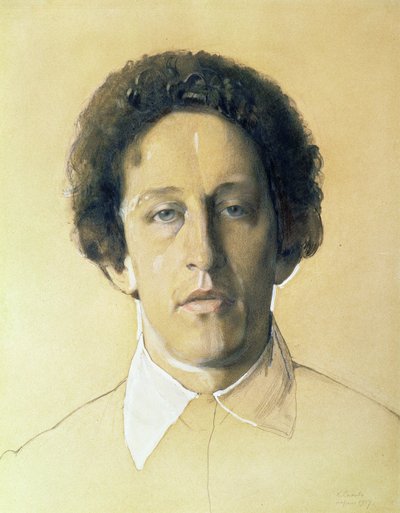 Portrett av Alexander Alexandrovich Blok (1880-1921) av Konstantin Andreevic Somov