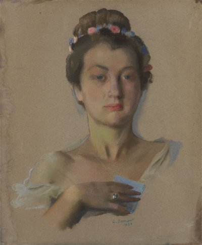 Portrett av Alexandra Levchenko, 1934 av Konstantin Andreevic Somov