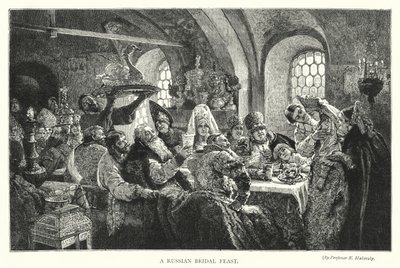 En russisk brudefest (gravering) av Konstantin Egorovich Makovsky