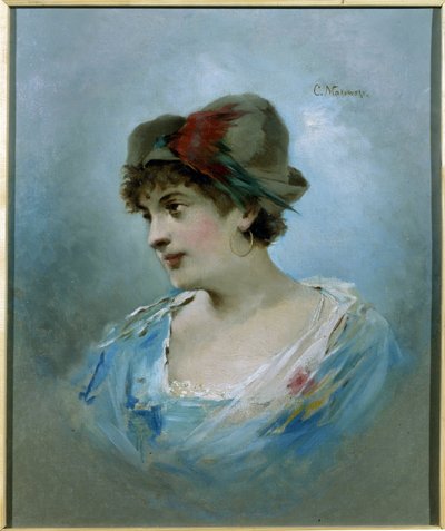Portrett av ballerinaen Marie Petipa (1857-1930) (Portrett av ballettdanseren Marie Petitpa). Maleri av Konstantin Yegorovich Makovsky (Constantin Makovsky) (1839-1915), olje på lerret, ca 1900. Russisk kunst fra 1900-tallet. Statens teatermuseum og Mus av Konstantin Egorovich Makovsky