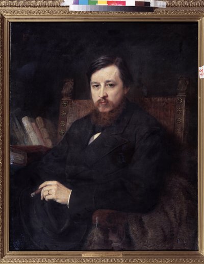 Portrett av komponisten Mikhail P. Azanchevsky (Azanchevsky) (1839-1881) (Portrett av komponisten M.P.Azanchevsky). Maleri av Konstantin Yegorovich Makovsky (Constantin Makovsky) (1839-1915), olje på lerret av Konstantin Egorovich Makovsky