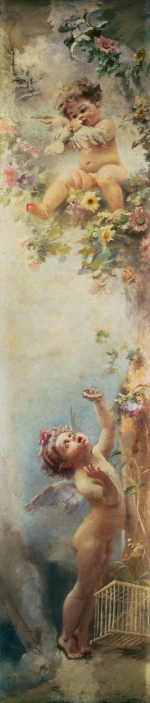 Putty Disporting (Oil on Canvas) av Konstantin Egorovich Makovsky