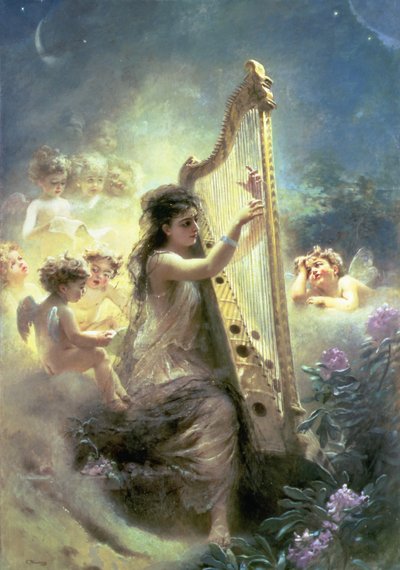 The Food of Love (olje på lerret) av Konstantin Egorovich Makovsky