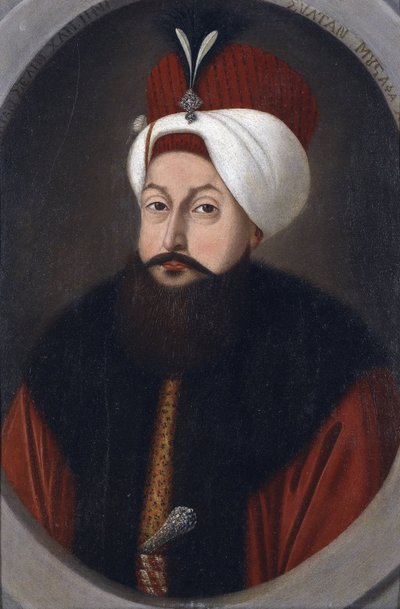 Sultan Selim III (1761-1808) - Peinture de Konstantin Kapidagli (aktiv 1789-1806), ca. 1800 - Olje på papp, 37x26 - Privat samling av Konstantin Kapidagli