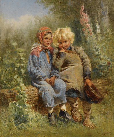 Bondebarn i ro av Konstantin Makovsky