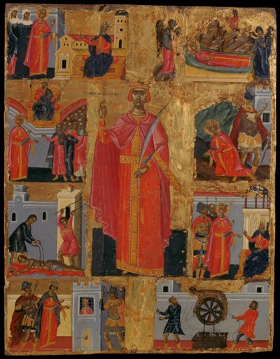 St. Katarina og scener fra livet hennes av Konstantinos Tzanes