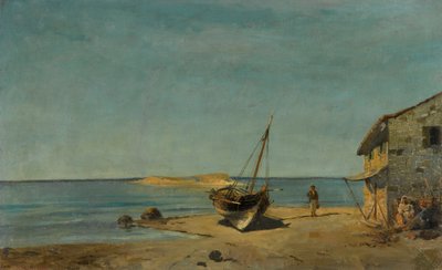 Fiskerhjemmet på stranden av Konstantinos Volanakis