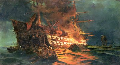 Tapet av Ajax, utenfor Cape Janissary av Konstantinos or Constantin Bolanachi