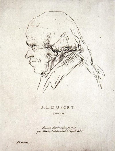Jean-Louis Duport på 80 år (1749-1819) (radering) av Korblin (after)