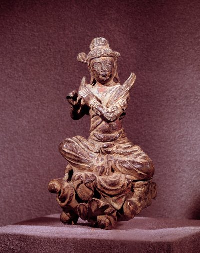 Art Coreen: representasjon av en Apsara i gylden bronse, som Celeste. Periode Silla (7.-10. århundre). Nasjonalmuseet i Korea av Korean School