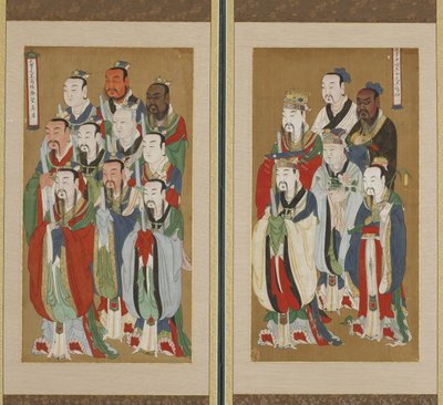 Prosessscene, Choson-dynastiet (farge på papir og silke) av Korean School