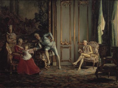 Et interiør fra forrige århundre. Scene fra hoffet til Christian VII av Kristian Zahrtmann