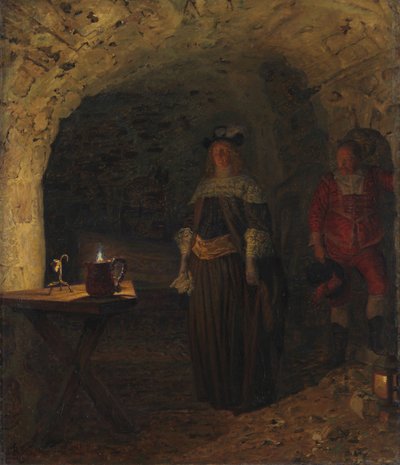 Leonora Christina, ledet av Frederik Ahlefeldt i det blå tårnet, 1893. av Kristian Zahrtmann