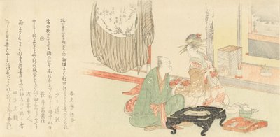 Courtesane med klient før en Tokonoma Alkove, 1798. av Kubo Shunman