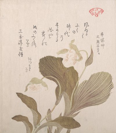 Hotei blomster, 1800-tallet. av Kubo Shunman