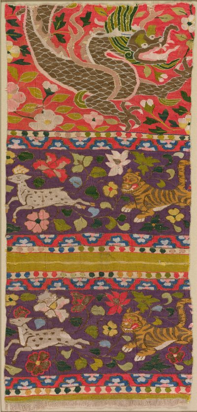 Tigers Chasing Deer, med Dragon av Kubo Shunman
