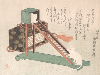 Hvite mus leker, sannsynligvis 1816. av Kubo Shunman