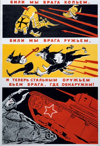 "Med et spyd er vår fiende ferdig.." 1941 av Kukryniksy