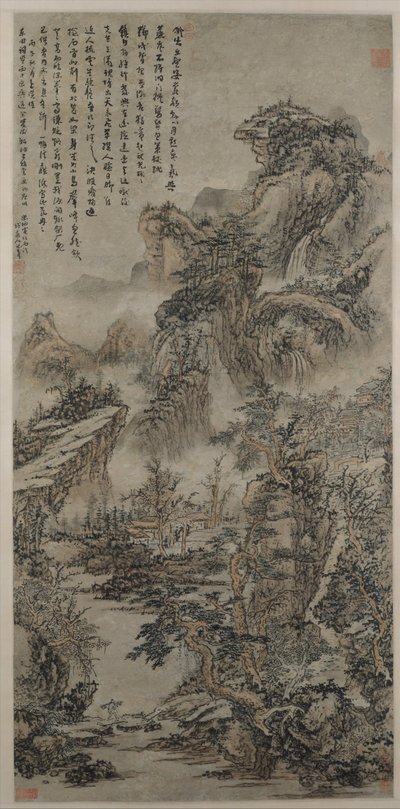 Wooded Mountains at Dusk, datert 1666. av Kuncan