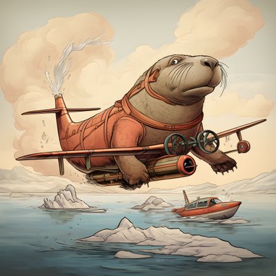 En hvalross flyr et fly 4 av Kurt Heppke