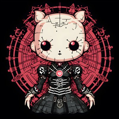Hello Kitty als Pinhead skjortedesign 3 av Kurt Heppke
