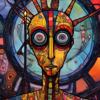 Carnival Cajun sump mutant sci-fi droid, kunstnerisk stil av Tim Burton og Beksinski 4 av Kurt Heppke