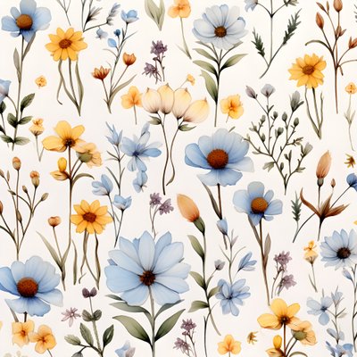 aquarell boho floral wildflowers 2 av Kurt Heppke