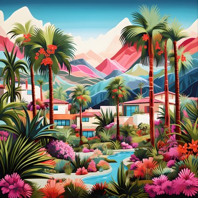 detaljert illustrasjon av Palm Springs 3 av Kurt Heppke