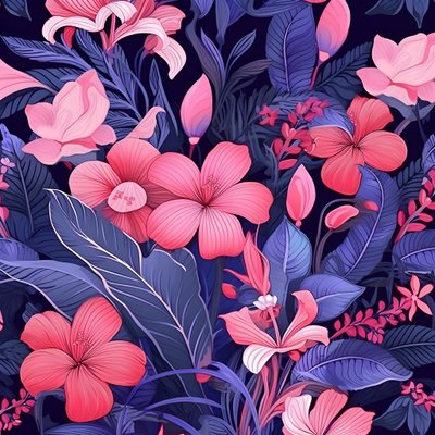 en bukett blomster i rosa og blått 2 av Kurt Heppke