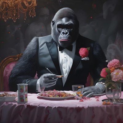 en gorilla som spiser 4 av Kurt Heppke