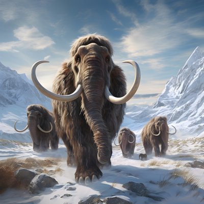 woolie mammutflokk i tundraen 2 av Kurt Heppke