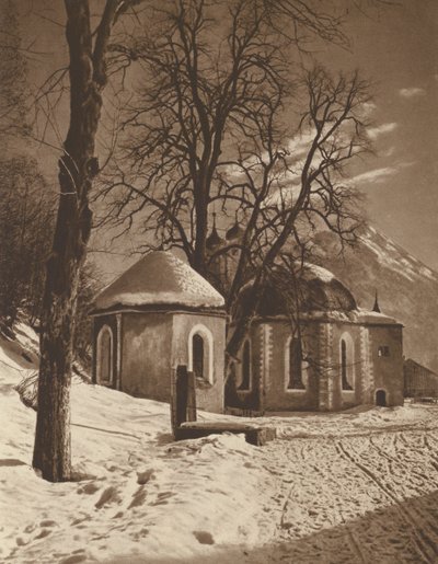Loretto-kapellet nær Oberstdorf; Loretto-kapellet nær Oberstdorf (s/hvitt-bilde) av Kurt Hielscher