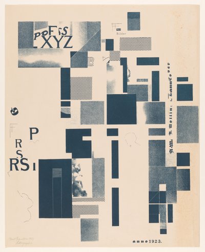 Komposisjon med typografiske elementer av Kurt Schwitters (signed by artist)