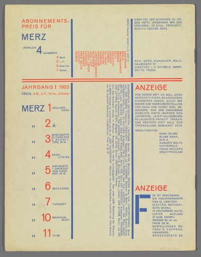 8 Merz 9 av Kurt Schwitters