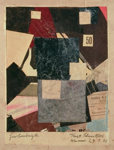 Komposisjon, 1922 av Kurt Schwitters