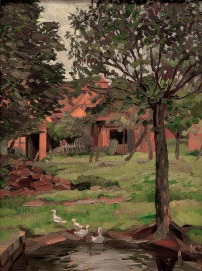Husmannsplass med gjess av Kurt Schwitters