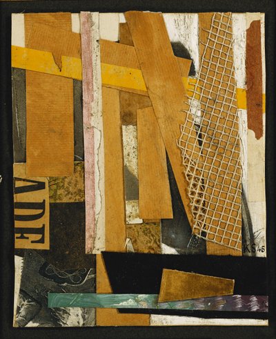 Merz bilde; Merzbild, 1945 av Kurt Schwitters