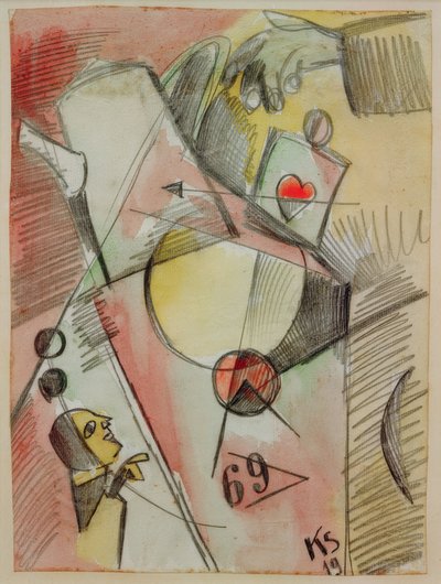 N akvarell 1. (Hjertet går fra sukker til kaffe) av Kurt Schwitters