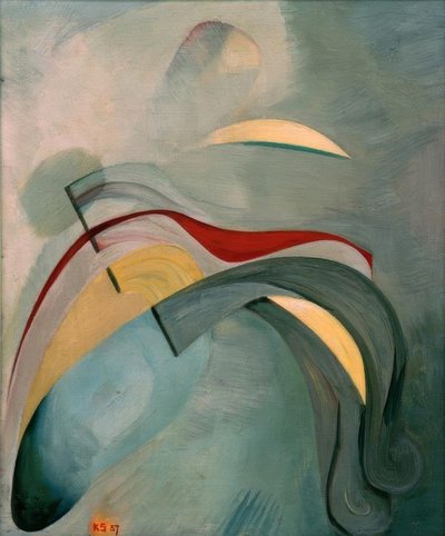 Rød linje (1) av Kurt Schwitters