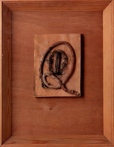 Uten tittel komposisjon med filmrulle og tråd av Kurt Schwitters (1887-1948) 1937-1940 London, Lords Gallery av Kurt Schwitters