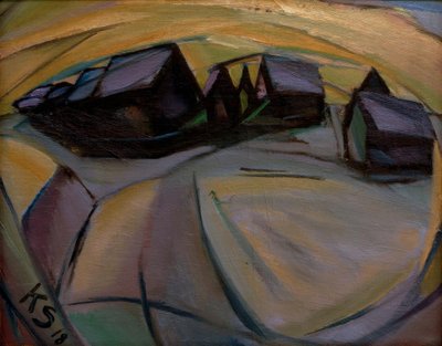 Snødekte hus av Kurt Schwitters