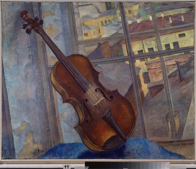 Fiolin. Maleri av Kuzma Sergeyevich Petrov Vodkin (Petrov-Vodkin) (Kouzma Petrov Vodkin) (Petrov-Vodkin) (1878-1939), olje på lerret av Kuzma Sergeevich Petrov Vodkin