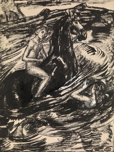 Illustrasjon for The Princess of the Tide av Mikhail Lermontov av Kuzma Sergeevich Petrov Vodkin
