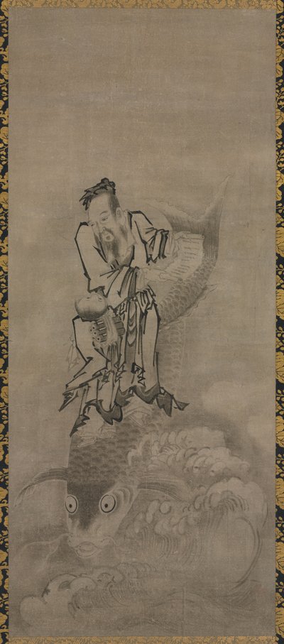 Hotei med Daoist Immortals, sent på 1600-tallet – tidlig på 1700-tallet. av Kyūseki Tomonobu