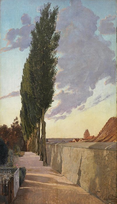 Landskap med poppel. september kveld av Laurits Andersen Ring