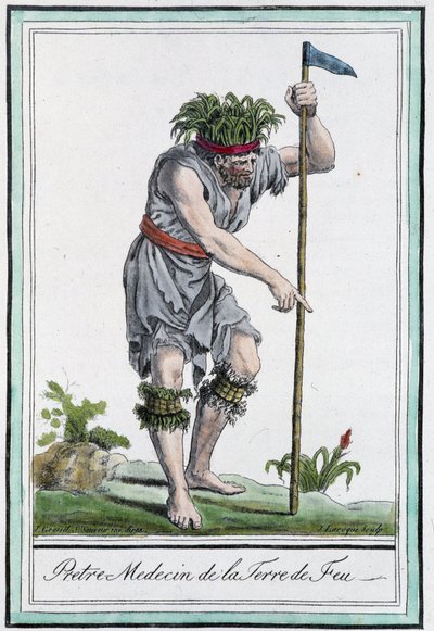 Priest physician of the Land of Fire (Chile) - i "" Encyclopedia of Travels"" av J.Grasset St Sauveur av L.F. Labrousse